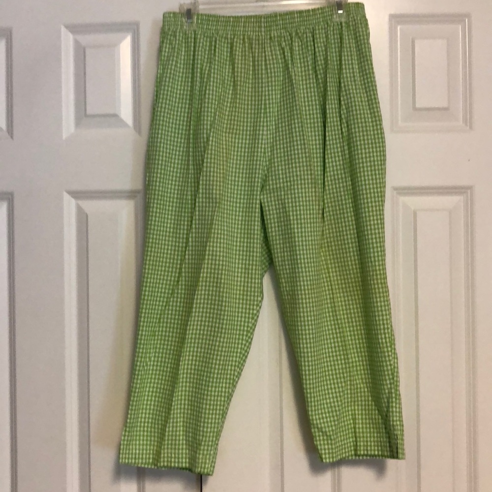 P.B.G. Green & White Check Capris